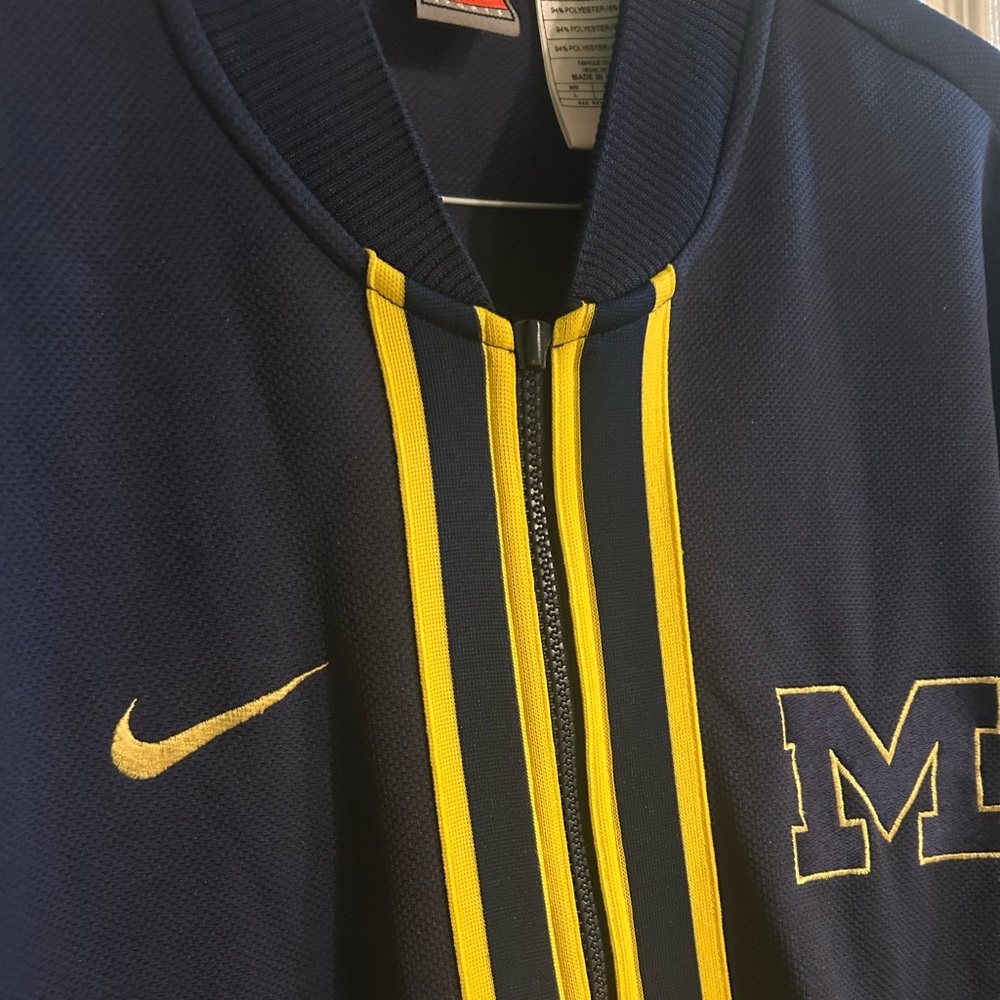 Nike University of Michigan Full Zip Knit Vintage Y2K Warm up Jacket Men’s Large - Picture 6 of 9